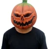 Pumphuvud Mask Skrämmande Latex Helmask Maskerad Fågelskrämma Dekoration Halloween Kostymfest> Masker