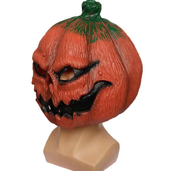 Pumphuvud Mask Skrämmande Latex Helmask Maskerad Fågelskrämma Dekoration Halloween Kostymfest> Masker