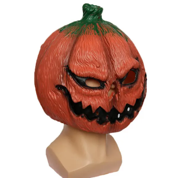 Pumphuvud Mask Skrämmande Latex Helmask Maskerad Fågelskrämma Dekoration Halloween Kostymfest> Masker