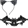 QD-Fashion Kattöron Hårband Spets Ögonmask Kostym Par Söta Sexiga Ögonmask Maskerad Mask Hår Elastisk Båge> Tillbehör