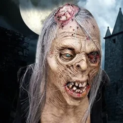 QQ-Skräck The Walking Dead Zombie Mask Läskig Halloween Kostym Skräck Blodig Vuxen Halloween Dekoration Rekvisita><noscript><img width=