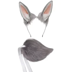 Rabbit Ear Head, Tail Set Plush Halloween Christmas Role Play Accessories> Tillbehör