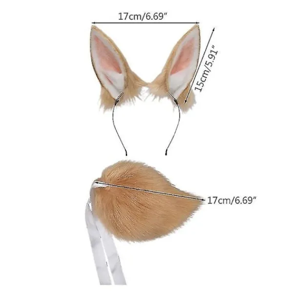 Rabbit Ear Head, Tail Set Plush Halloween Christmas Role Play Accessories> Tillbehör