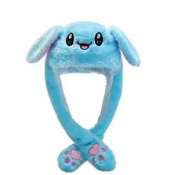 Rabbit Hat Ear Moving Jumping Hat Funny Bunny Plush Hat Cap> Huvudbonader