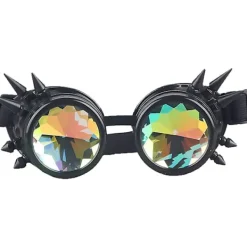 Blueday Rainbow Crystal Linser Steampunk Goggles, bekväm justerbar rem> Tillbehör