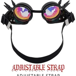 Blueday Rainbow Crystal Linser Steampunk Goggles, bekväm justerbar rem><noscript><img width=