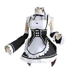 Ram Rem Maid Cosplay Re Zero Kara Hajimeru Isekai Seikatsu Kostym Japansk Anime Klänning Starting Life In Another World Kostym (M)> Dräkter