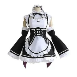 Ram Rem Maid Cosplay Re Zero Kara Hajimeru Isekai Seikatsu Kostym Japansk Anime Klänning Starting Life In Another World Kostym (M)><noscript><img width=