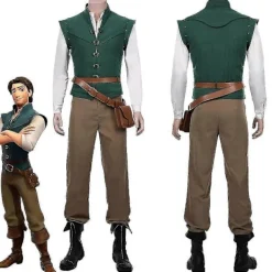 Rapunzel Flynn Rider Vuxen Kostymer för Halloween Cosplay - Perfekt L-max L> Dräkter