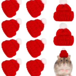 Röd Julhatt Små Stickade Tomteluvor för Handgjorda Hantverk 40st[YJD] Röd Size 1> Huvudbonader