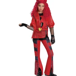 Holocky Röd peruk kostymtillbehör för flickor, Descendants 4 The Rise of Red Costume 140cm> Peruker