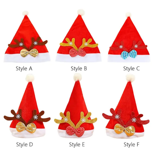 Röd Tomte Julhatt Mössa för Maskerad Karneval Scenföreställning Stil A as described> Huvudbonader