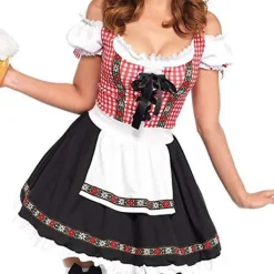 Röd Tysk Dirndl Klänning för Kvinnor - Traditionell Bayersk Ölfestival Cosplay Kostym[YDE] XXL> Dräkter