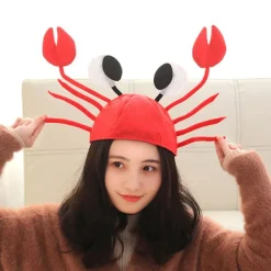 Jettbuying Röda hummer krabba sjödjur hatt rolig julklapp kostym Ac onesize><noscript><img width=