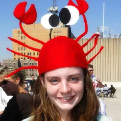 Jettbuying Röda hummer krabba sjödjur hatt rolig julklapp kostym Ac onesize><noscript><img width=