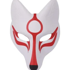 Röda och vita Fox Cosplay-masker, Halloween-masker, japanska masker,> Masker