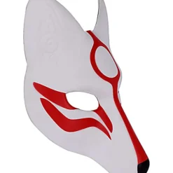 Röda och vita Fox Cosplay-masker, Halloween-masker, japanska masker,><noscript><img width=