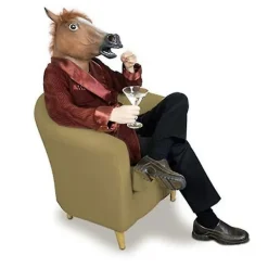 Realistisk hästmask Fullt huvud Pälsman Latex Läskig djurmask för Halloweenfestdräkt> Masker