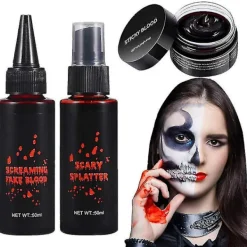 Realistsik Blodset för Halloween Makeup 3-i-1-kit för Specialeffekter Makeup Halloween Cosplay Kläder Klä upp> Smink