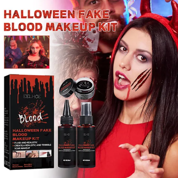 Realistsik Blodset för Halloween Makeup 3-i-1-kit för Specialeffekter Makeup Halloween Cosplay Kläder Klä upp> Smink