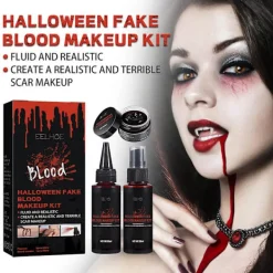 Realistsik Blodset för Halloween Makeup 3-i-1-kit för Specialeffekter Makeup Halloween Cosplay Kläder Klä upp><noscript><img width=