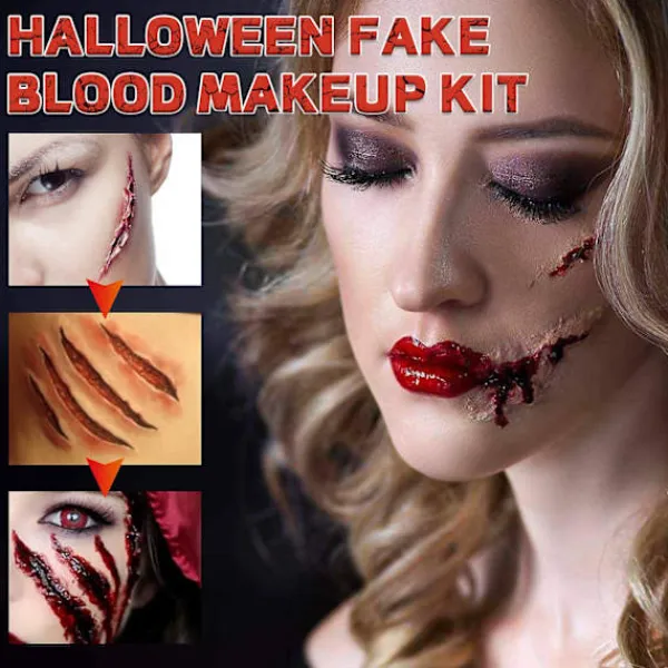Realistsik Blodset för Halloween Makeup 3-i-1-kit för Specialeffekter Makeup Halloween Cosplay Kläder Klä upp> Smink