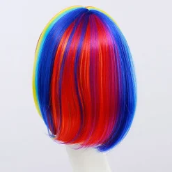 Regnbåge Peruk Kvinnor Syntetisk Färgad Peruk Rakt Hår Värmebeständig><noscript><img width=