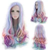 Regnbågsvåg Peruk med Mittbena Lugg och Realistisk Hårbotten> Peruker