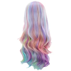 Regnbågsvåg Peruk med Mittbena Lugg och Realistisk Hårbotten><noscript><img width=