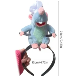 Remy Ratatouille Hårband/ Axel-Sittande Boss Remy Plyschleksak Hårband Halloween Kostym Huvudbonad Råtta Hårband><noscript><img width=