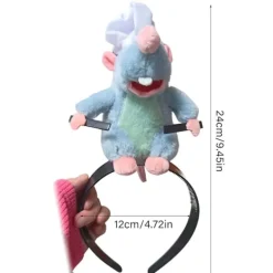 Remy Ratatouille Hårband/ Axelsittande Chef Remy Plyschleksak Hårband Halloween Kostym Huvudbonad><noscript><img width=