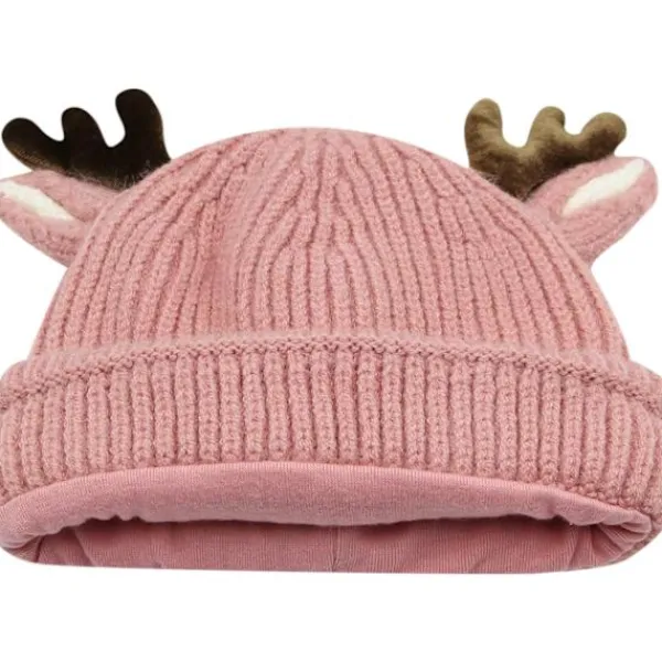 Renmössa för spädbarn och småbarn - Söt virkad stickad mössa med horn, varm huvudbonad för pojkar och flickor> Huvudbonader