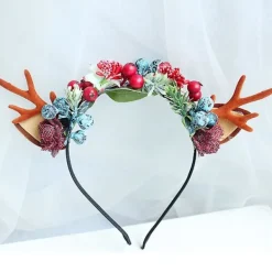 Rennar X-mas hårband med horn och öron för damer och flickor jul tacksägelse><noscript><img width=