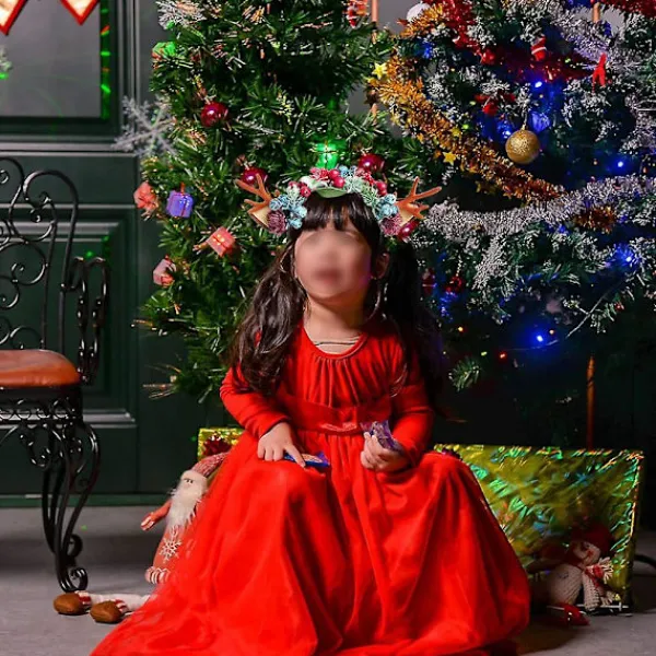 Rennar X-mas hårband med horn och öron för damer och flickor jul tacksägelse> Huvudbonader