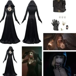 Resident Evil: Bela Dimitrescu Vampyrdam Cosplay Kostym Bela Klänning+Peruk set Endast Kostym{FY} Women S><noscript><img width=