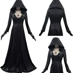 Resident Evil: Bela Dimitrescu Vampyrdam Cosplay Kostym Bela Klänning+Peruk set Endast Kostym{FY} Women S><noscript><img width=