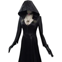 Resident Evil: Bela Dimitrescu Vampyrdam Cosplay Kostym Bela Klänning+Peruk set Endast Peruk-FF- One Size><noscript><img width=