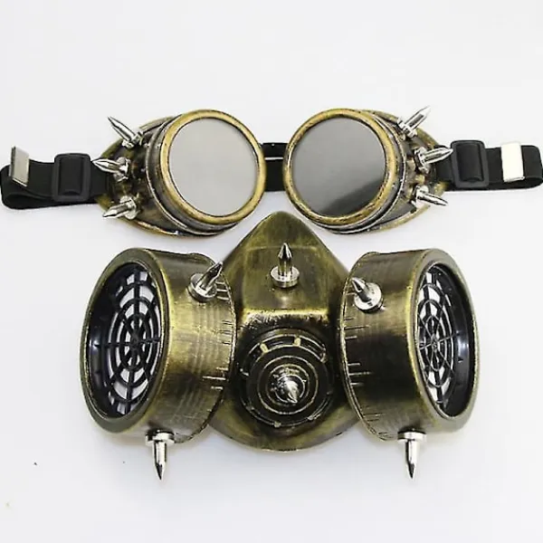 Retro Steampunk Gasmask med glasögon Unisex Halloween Mask Cosplay Tillbehör> Masker