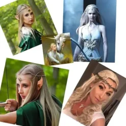 Rhinestone Circlet Crown Headpiece med Elf Ears Dress Up Halloween><noscript><img width=