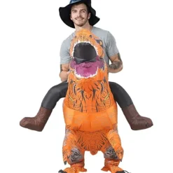 Ridande dinosauriekostym Uppblåsbar dinosauriedräkt Maskeraddräkt för vuxna> Dräkter