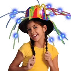 Holocky Rolig Clownhatt med LED-lampor & Noodlehår> Huvudbonader