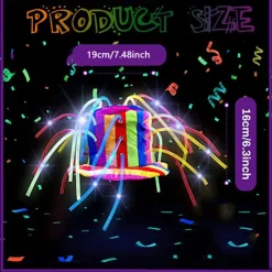 Holocky Rolig Clownhatt med LED-lampor & Noodlehår><noscript><img width=