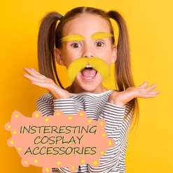 Rolig falsk mustasch & ögonbrynsset för kostymer och fester [JUN]> Tillbehör