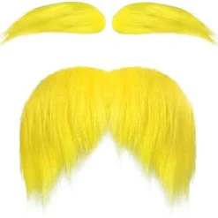 Rolig Gul Mustasch & Ögonbrynsset för Cosplay Kostymfester Män Kvinnor[JUN]> Tillbehör