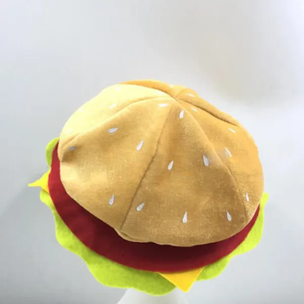 Holocky Rolig Hamburgerhatt Halloween Kostymtillbehör 28*14CM> Huvudbonader