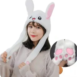 Rolig Hoppande Kanin Plyschmössa för Kvinnor och Flickor, Kan Användas som Roliga Påsk/Halloween/Julhattpresenter> Huvudbonader