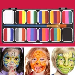 Rolig Kroppsmålningskit Palett Med Sminkborste Barn Ansiktsmålning Fest> Smink