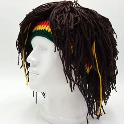 Rolig peruk skägg hatt handgjord mössa Rasta hatt med dreadlocks> Peruker