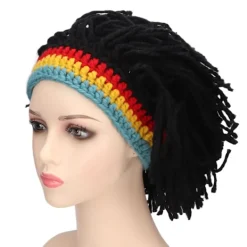 Rolig Perukmössa Hög Elasticitet Håller Varmt Stickad Mössa Med Dreadlocks Till Jul Halloween> Huvudbonader