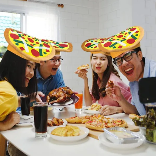 ATELA Rolig pizzahatt, 1 st, roliga Halloween-kostymtillbehör, pizza> Huvudbonader